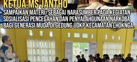Ketua MS Jantho sampaikan Sosialisasi Pencegahan dan Penyalahgunaan Narkoba bagi Generasi Muda